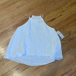 NWT white sequin top Zara size small